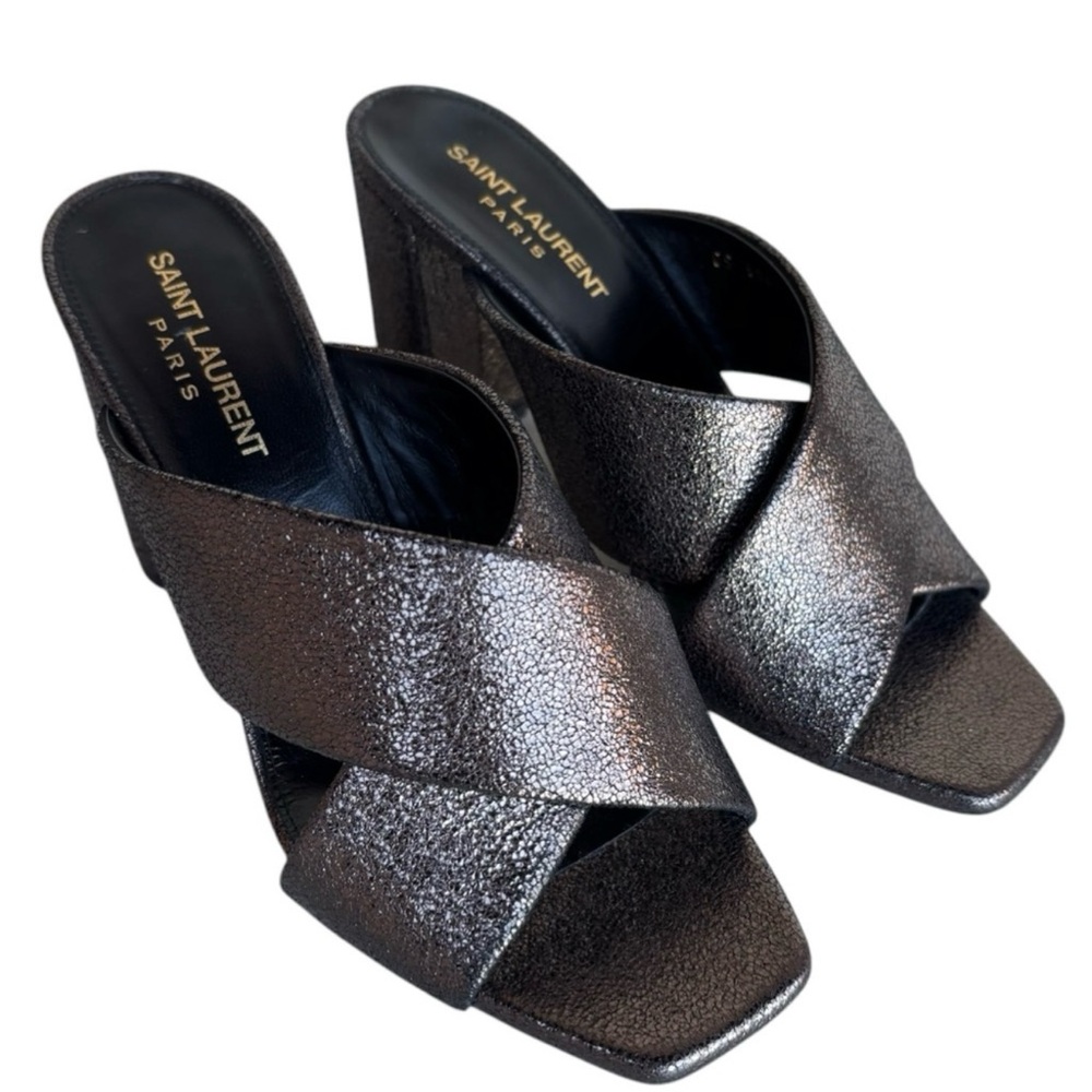 SAINT LAURENT Paris LouLou Block Heels | Size 7.5